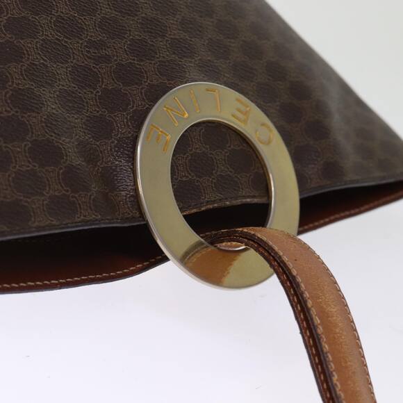 CELINE Macadam Canvas Shoulder Bag Pvc Brown - Picture 6 of 13